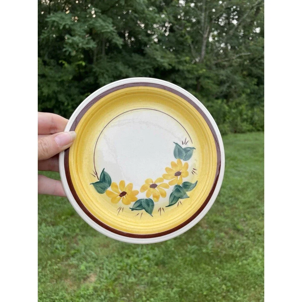 5 Vernon Kilns Brown Eyed Susan Bread Butter Plates 6.25